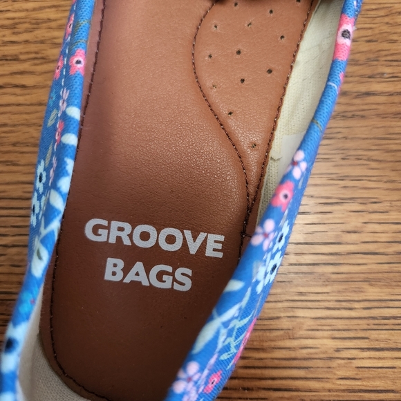 Groove Bags Floral Black Lab Blue Casual Fabric Slip On Shoes - Picture 11 of 12